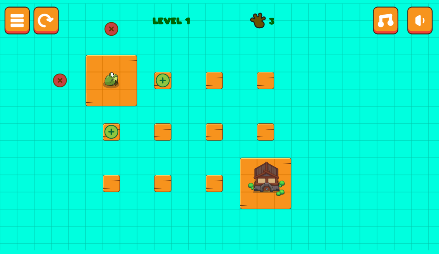 Frogie Jumping Puzzle Game Level Start Screenshot.