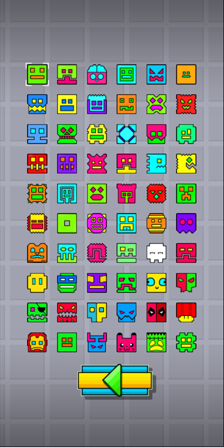 Geometry Go Up Dash Game Character Select Screen Screenshot.
