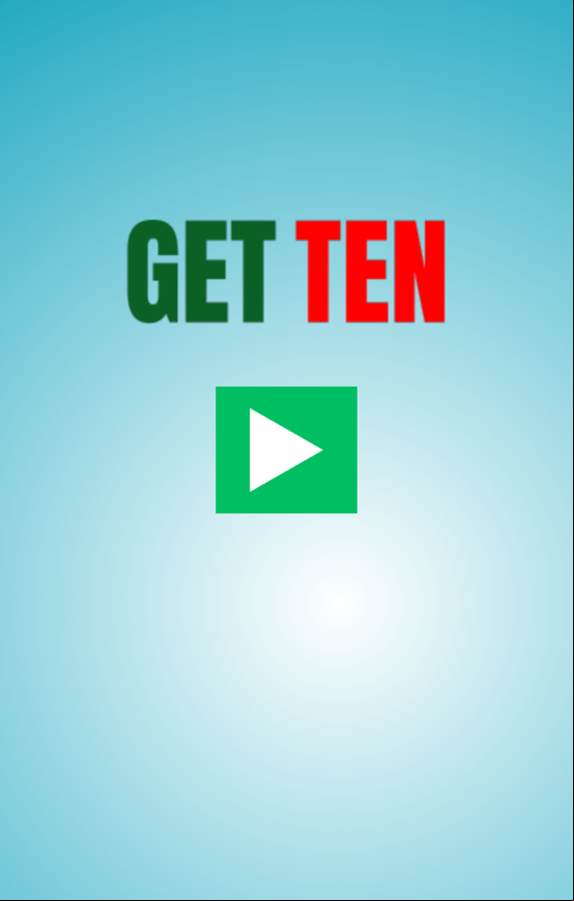 Get 10 Game Welcome Screen Screenshot.