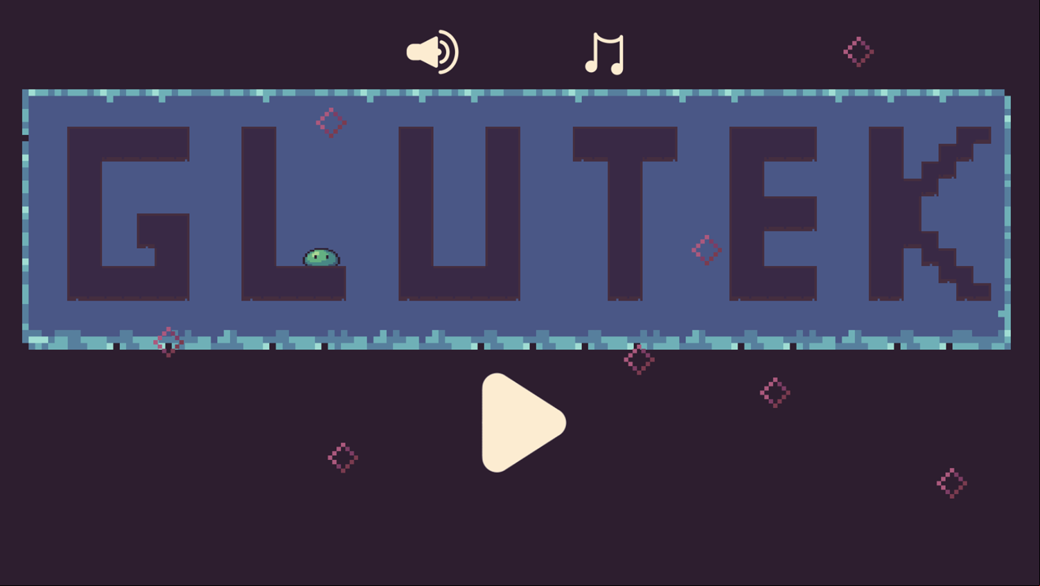 Glutek Game Welcome Screen Screenshot.