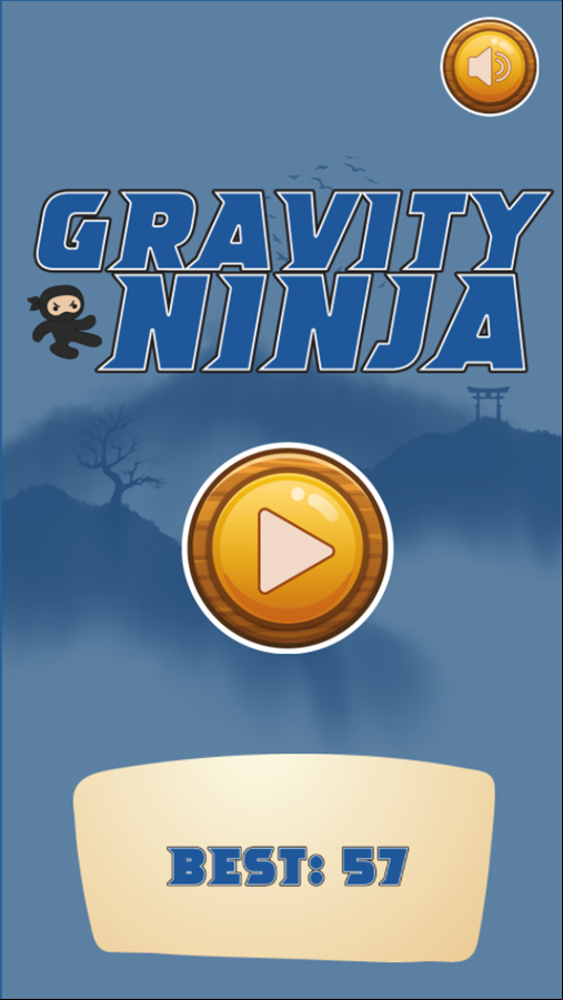 Gravity Ninja Game Best Score Screenshot.