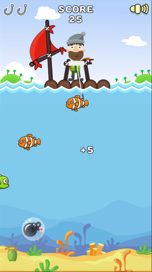 Happy Fishing Game Fish Caught Screenshot.