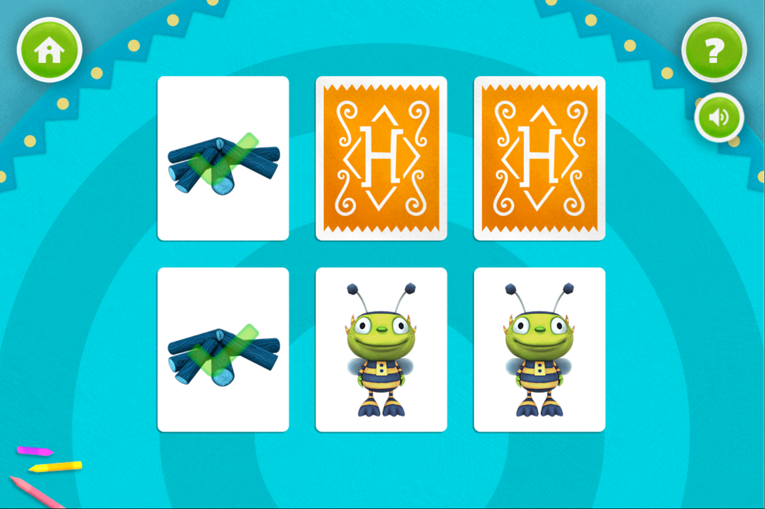 Henry Hugglemonster Henry's Hugglematch Game Level Play Screenshot.