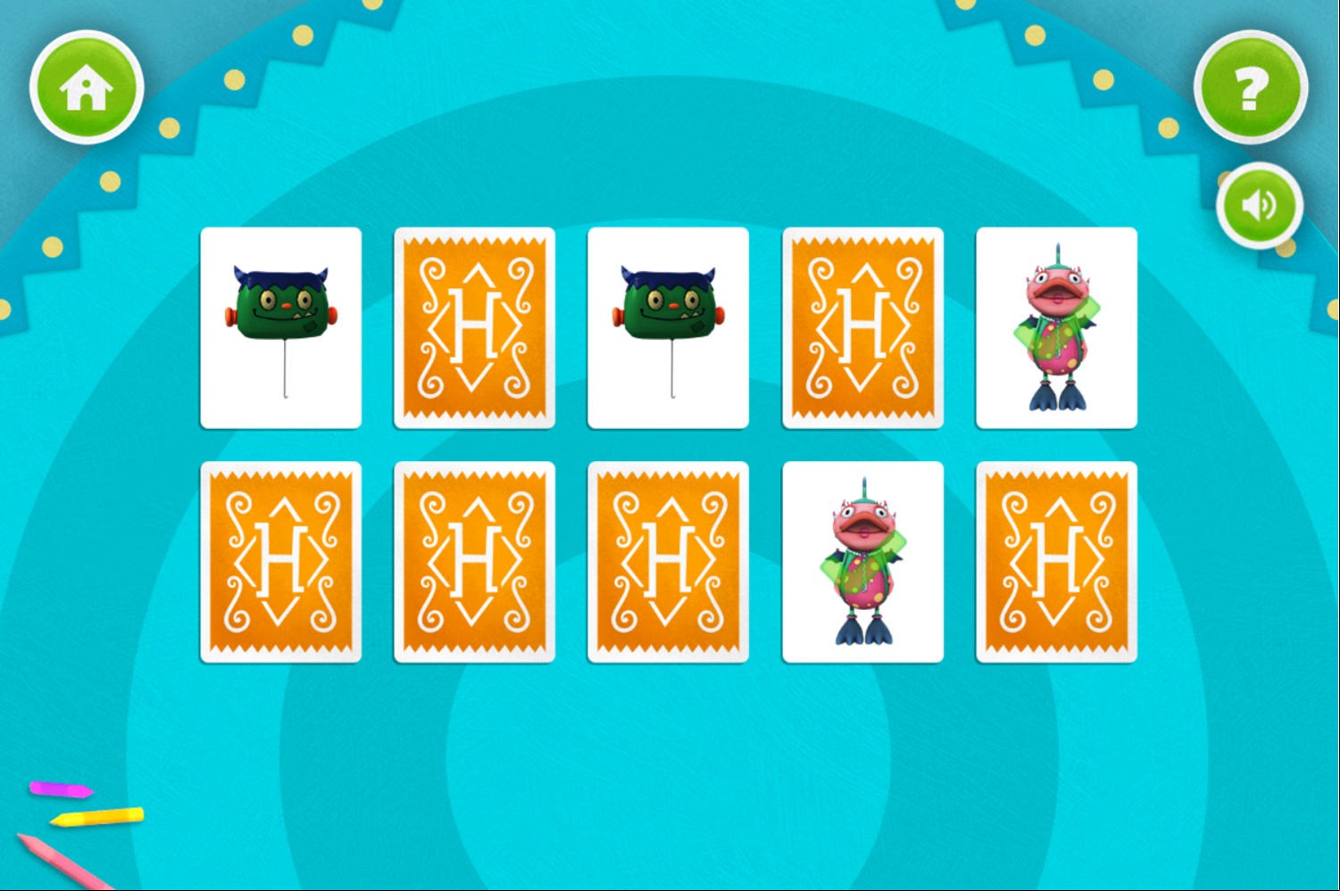 Henry Hugglemonster Henry's Hugglematch Game Level Progress Screenshot.