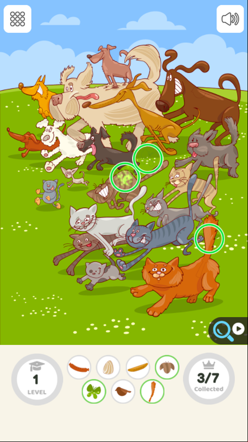 Hidden Object Game Level Play Screenshot.