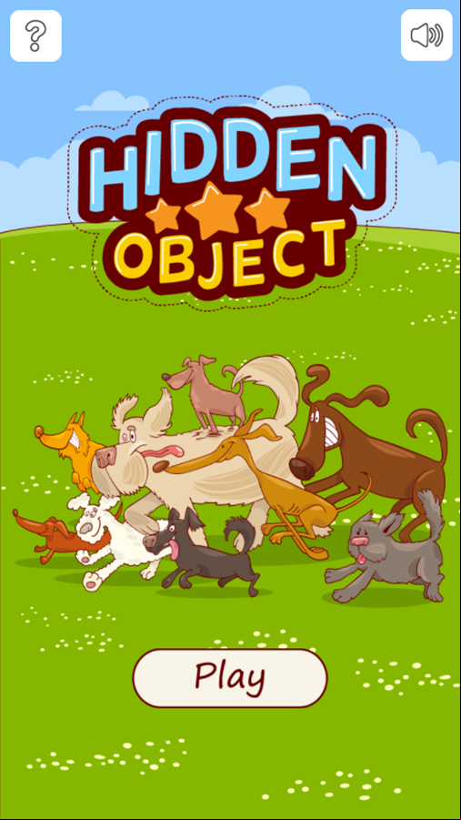 Hidden Object Game Welcome Screen Screenshot.