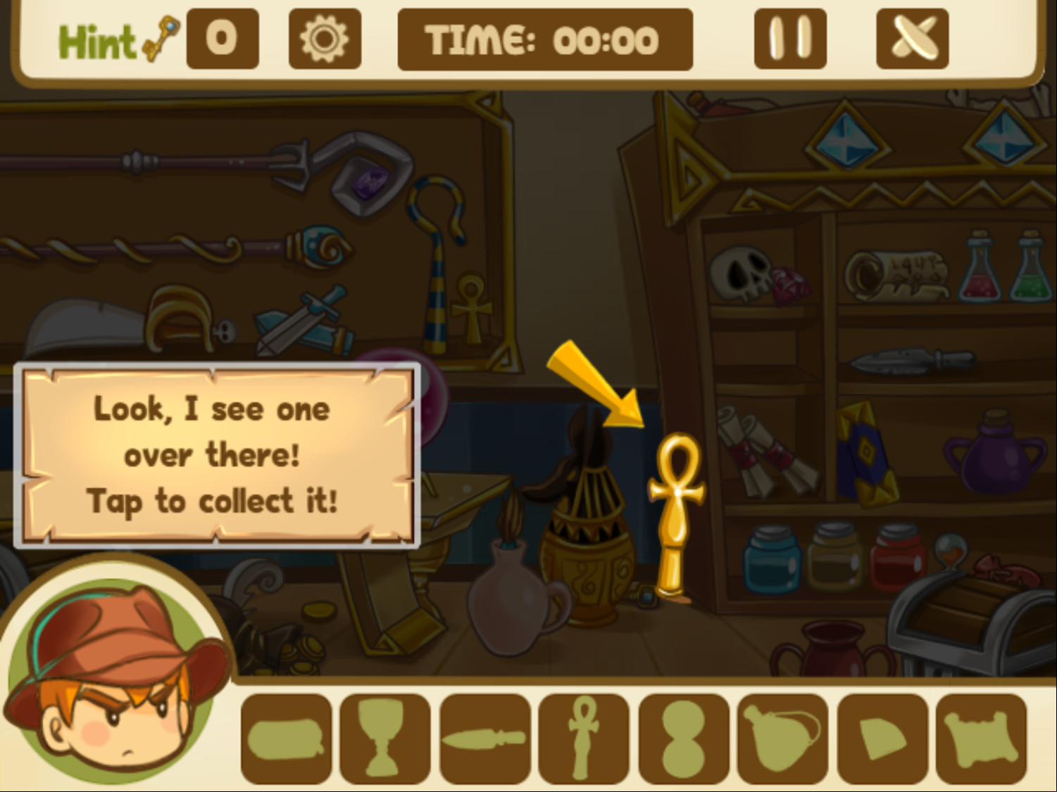 Hidden Objects Mysterious Artifacts Game How To Play Screenshot.