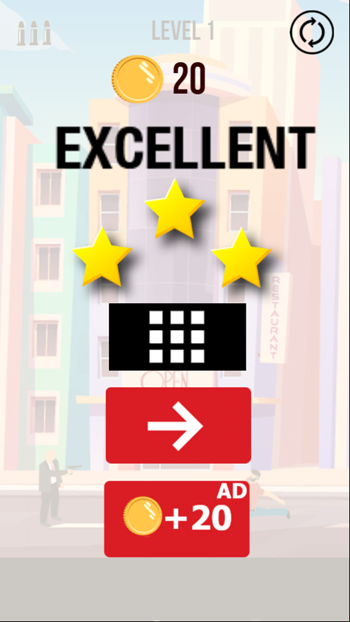 Hitman the Hitmaster Game Level Complete Screenshot.