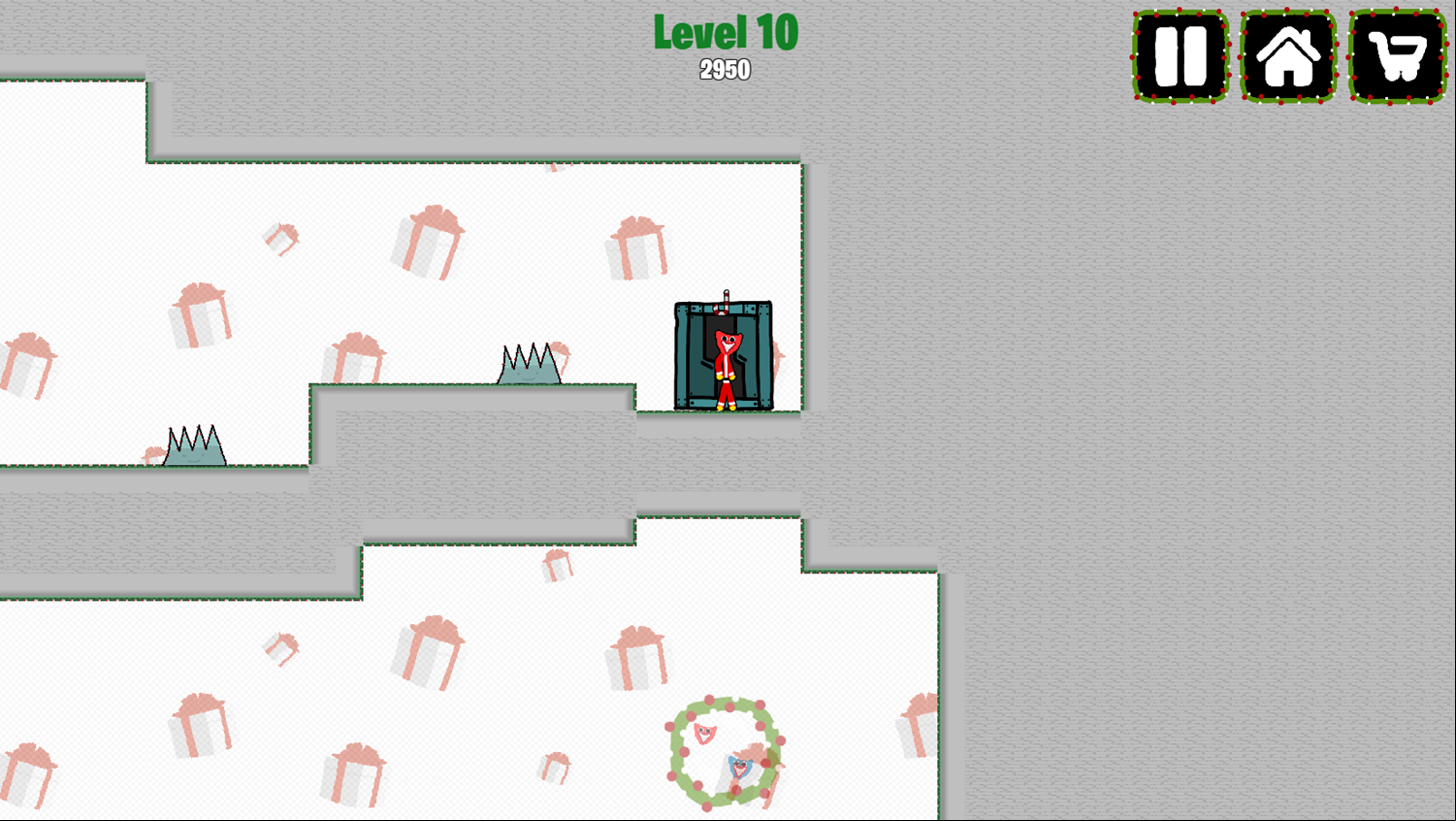 HuggyBros Christmas Game Final Level Complete Screenshot.