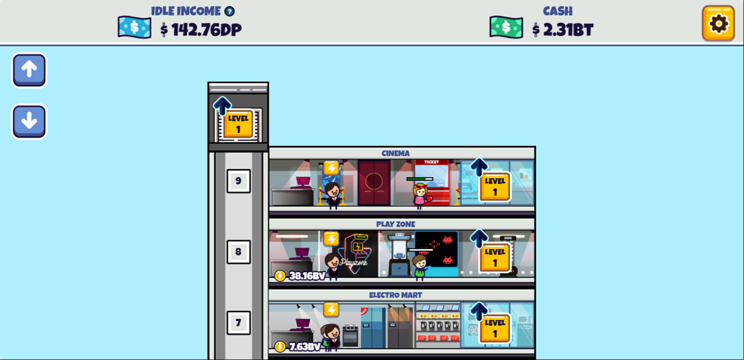 Idle Megamall Empire Game All Floors Operational Screenshot.