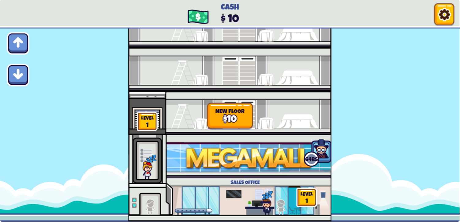 Idle Megamall Empire Game New Floor Screenshot.