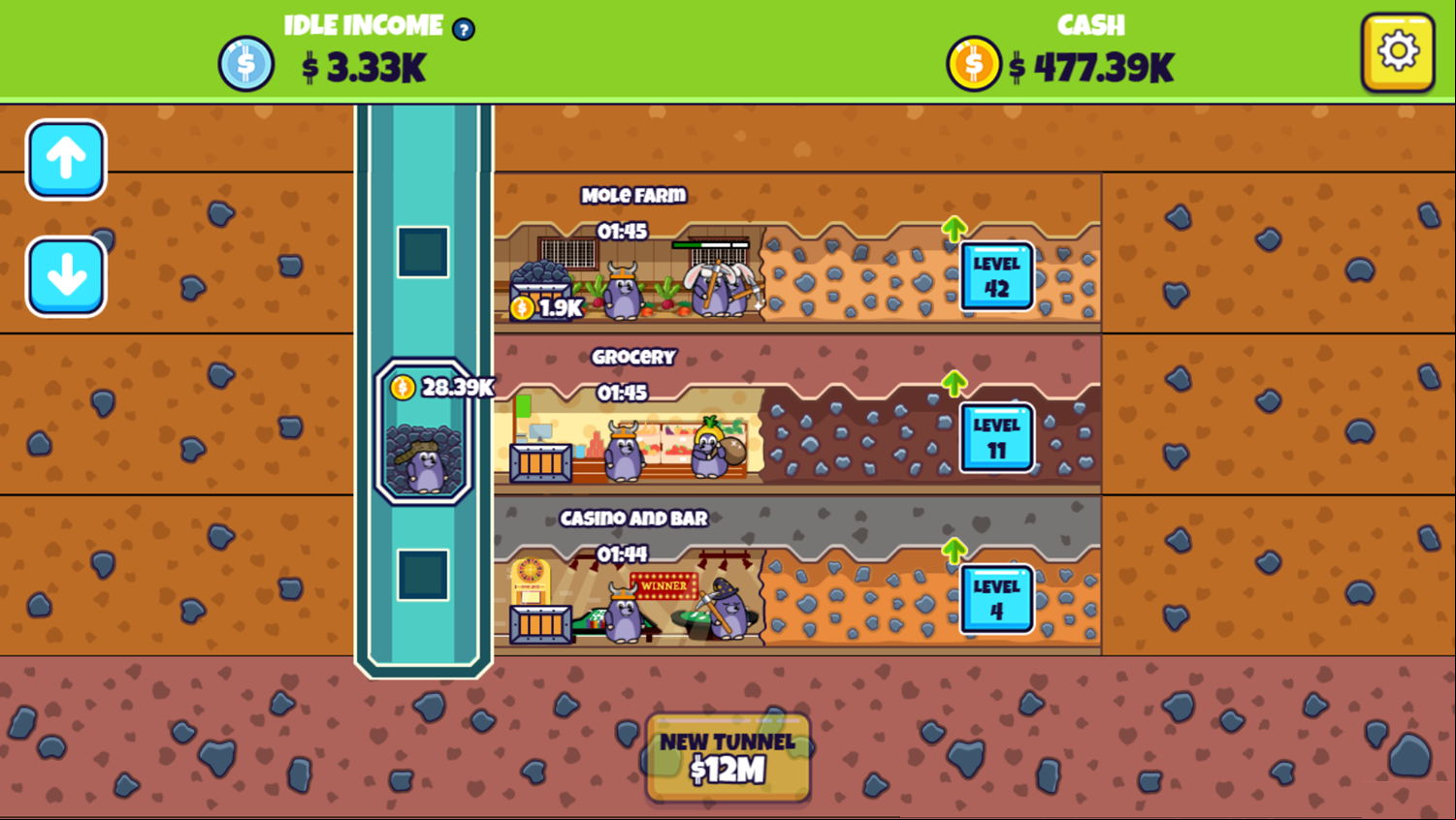 Idle Mole Empire Game Progress Screenshot.