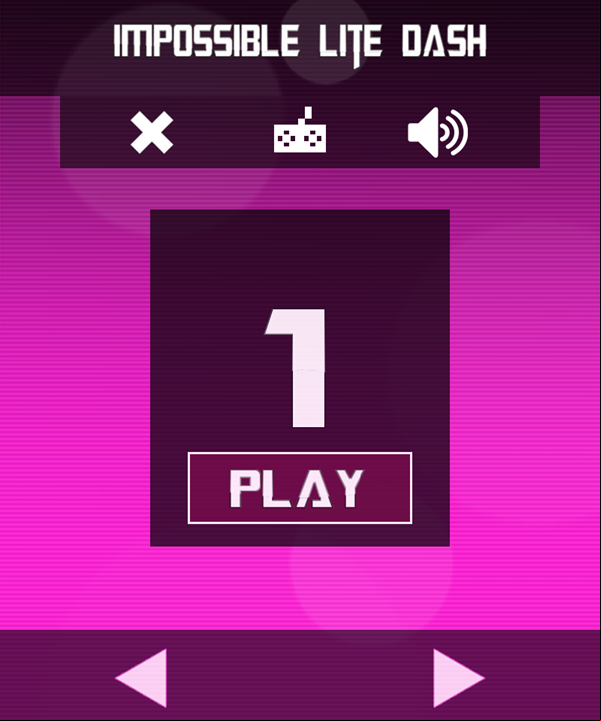 Impossible Lite Dash Game Welcome Screen Screenshot.