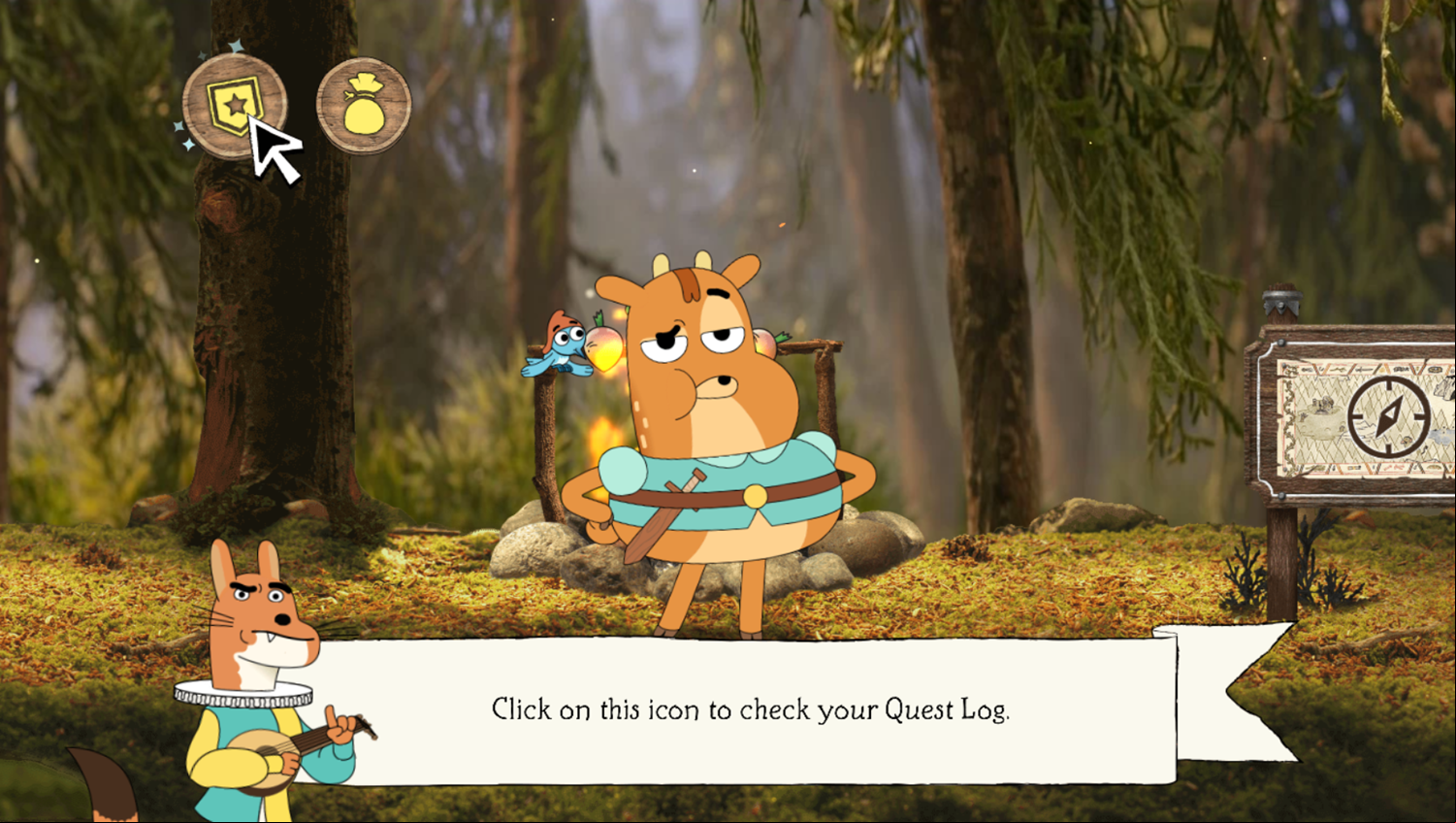 The Heroic Quest of the Valiant Prince Ivandoe Game Check Quest Log Screenshot.