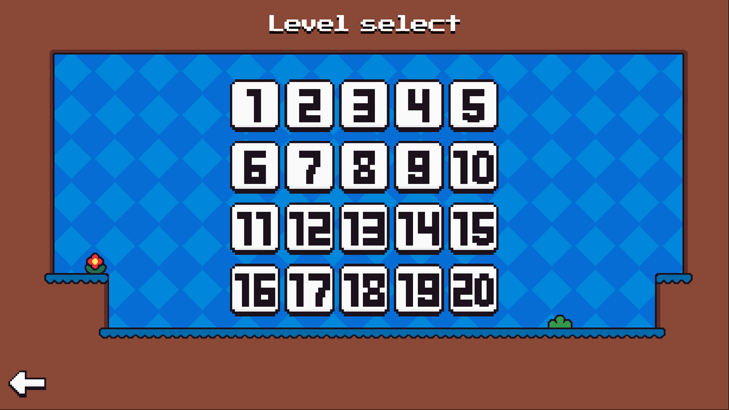 Joe Jumper Game Level Select Screen Screenshot.