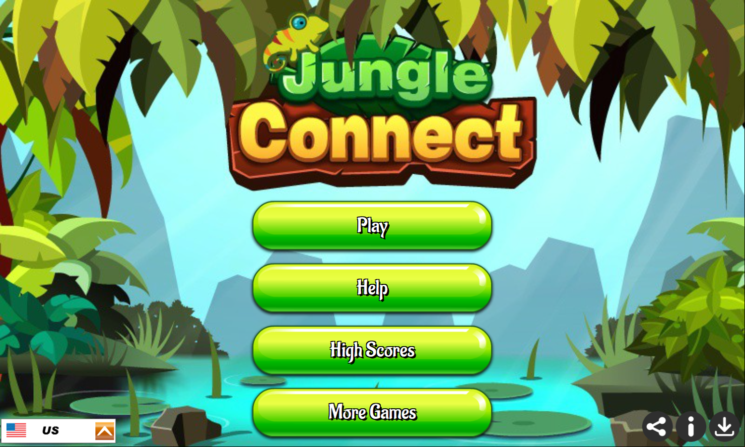 Jungle Connect Game Welcome Screen Screenshot.
