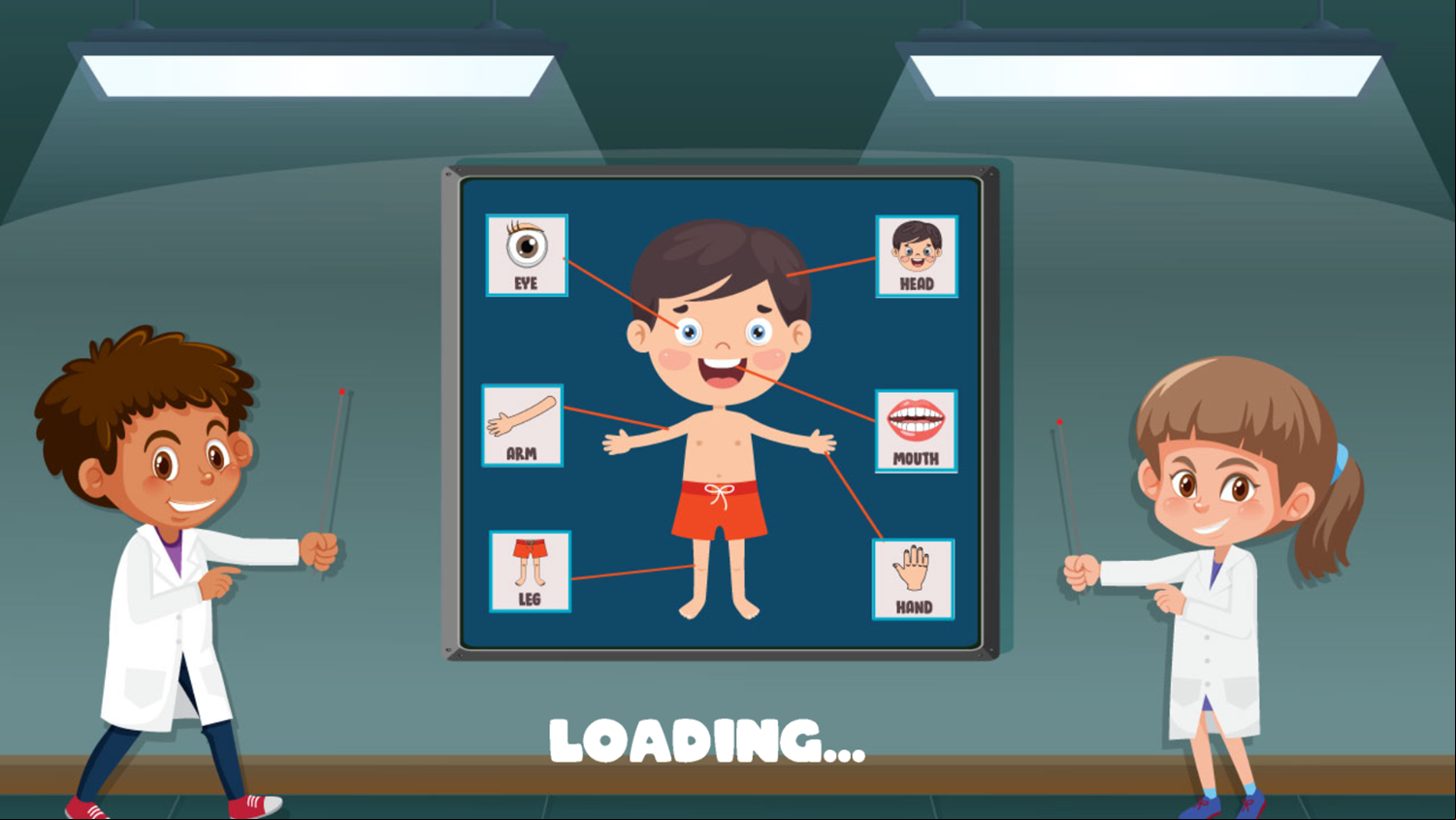 Kids Anatomy Game Loading Screen Screenshot.