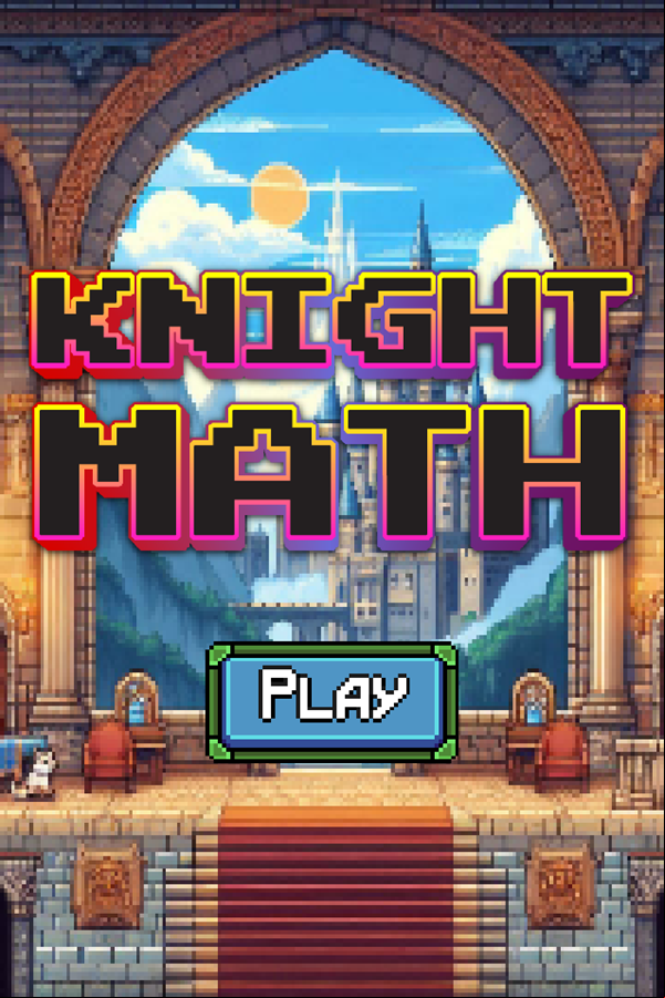 Knight Math Game Welcome Screen Screenshot.
