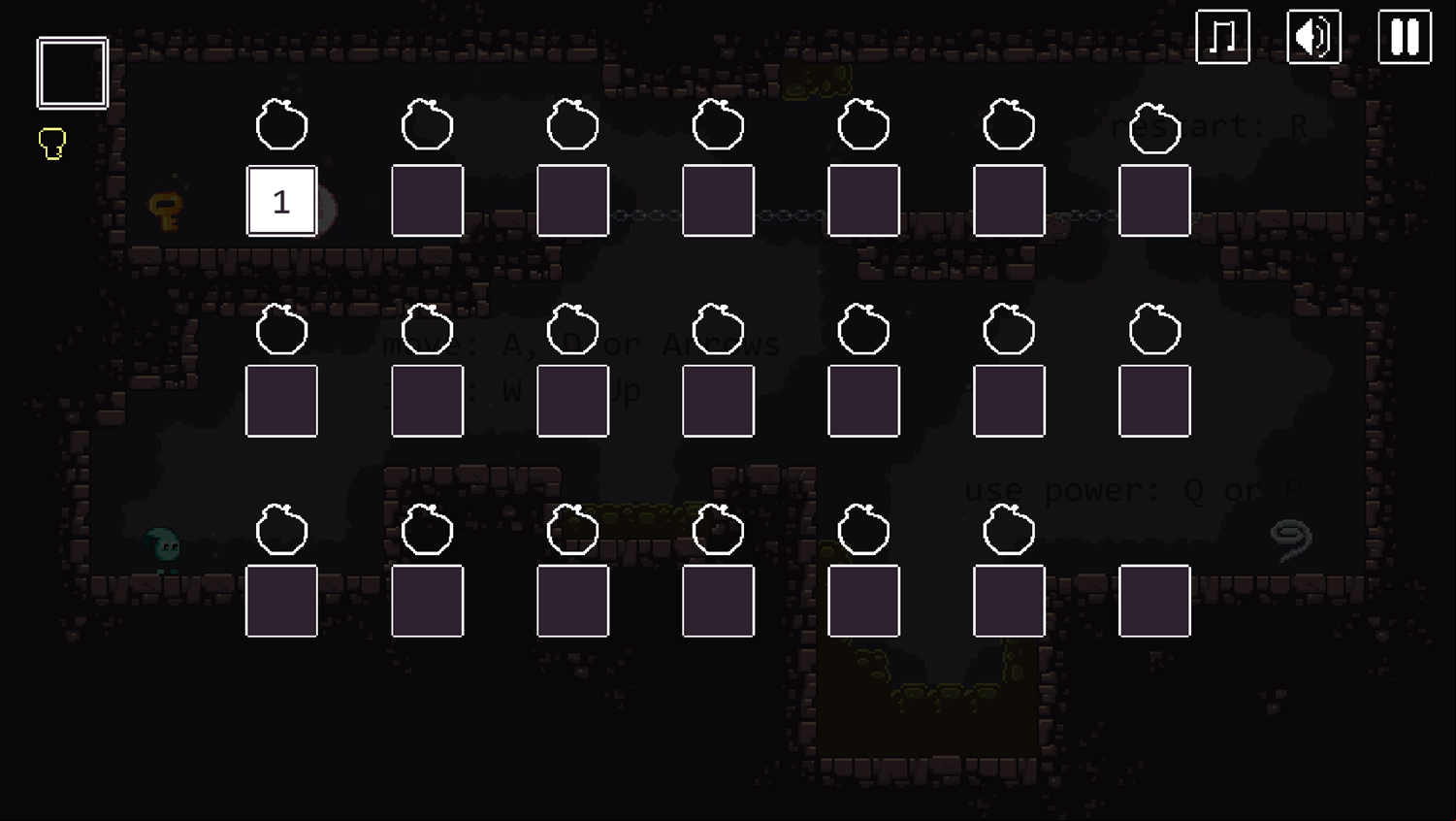 Leaftek and Elemental Power Game Level Select Screenshot.