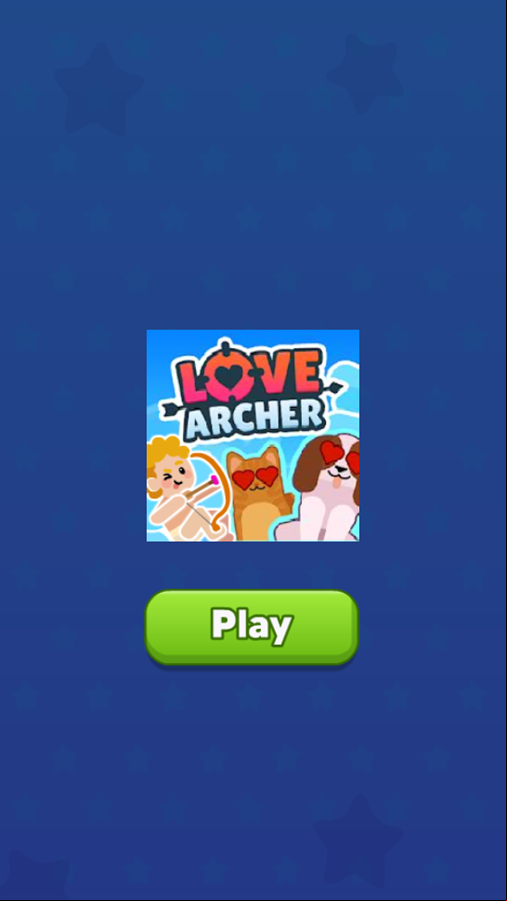 Love Archer Game Welcome Screen Screenshot.