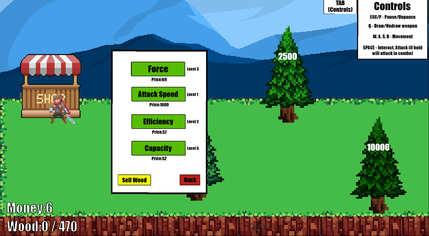 Lumberjack Evolution Game Upgrades Screenshot.