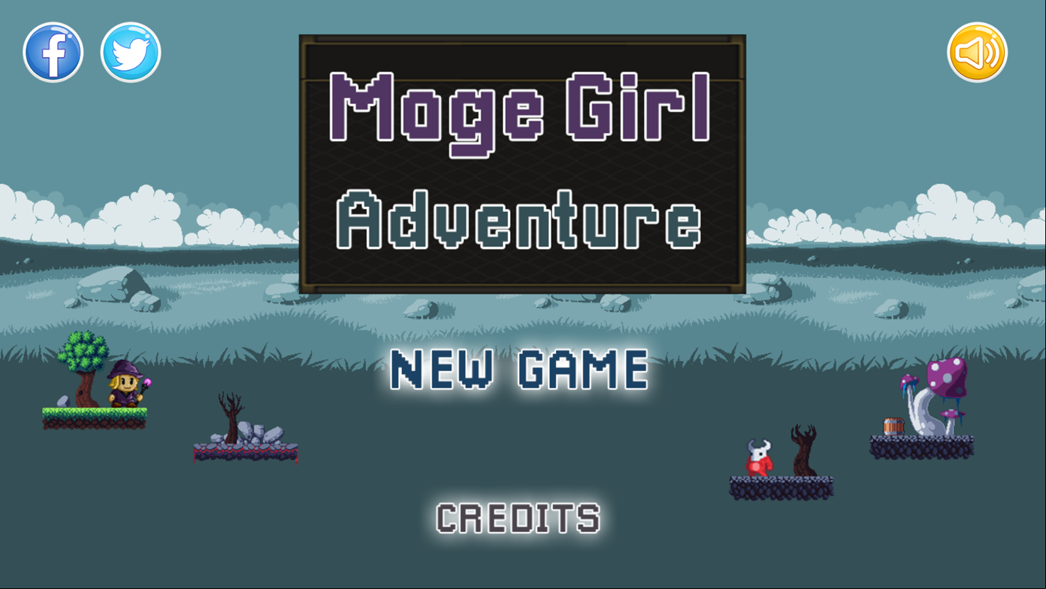 Mage Girl Adventure Welcome Screen Screenshot.