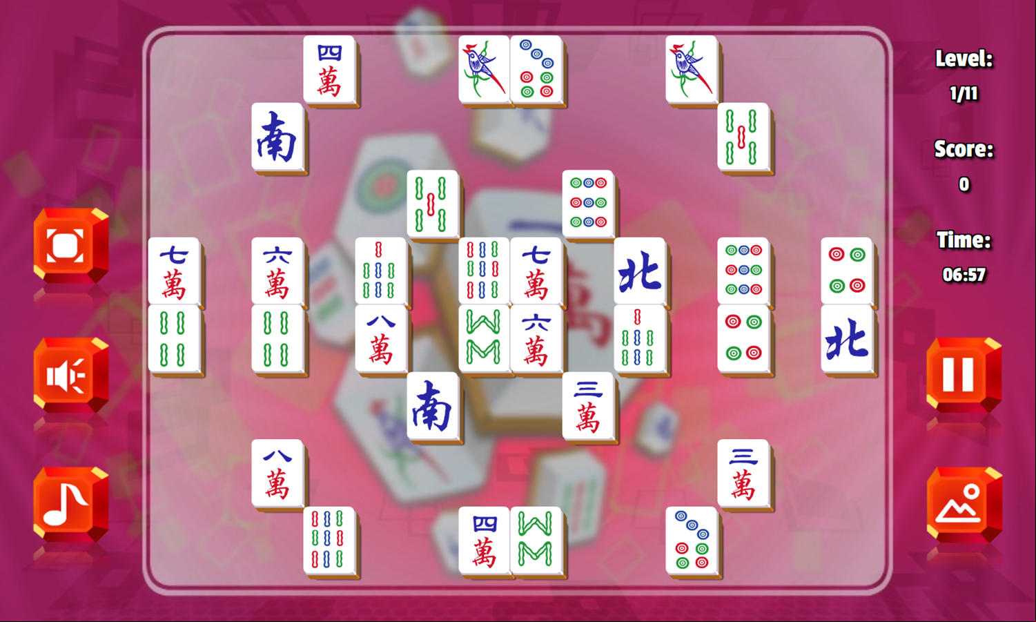 Mahjong Collision Game Level Start Screenshot.