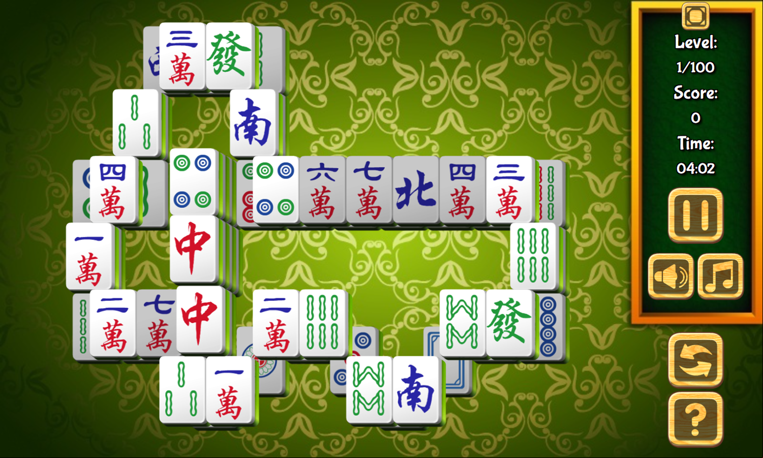 Mahjong Tiles Game Level Start Screenshot.