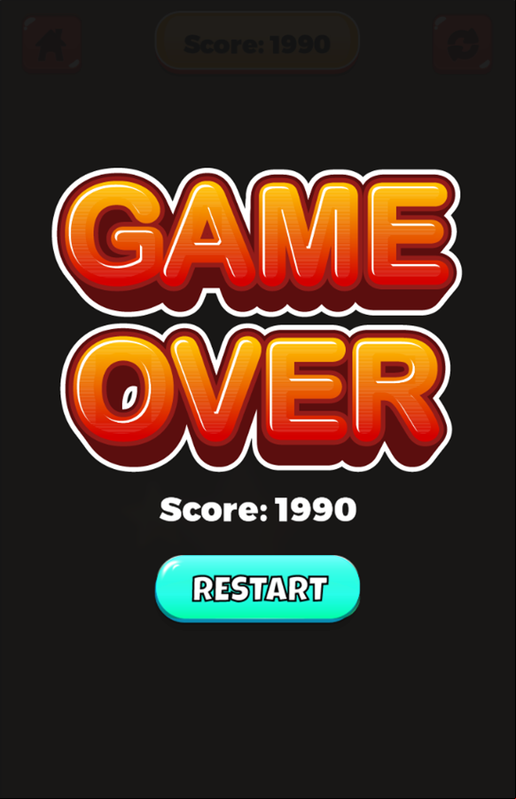 Make 10 Game Over Screenshot.
