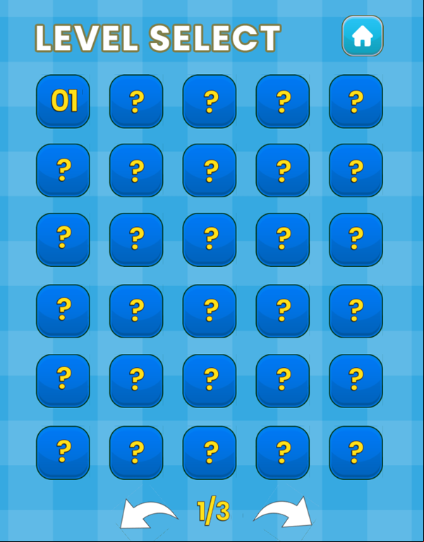 Math Challenge Game Level Select Screenshot.