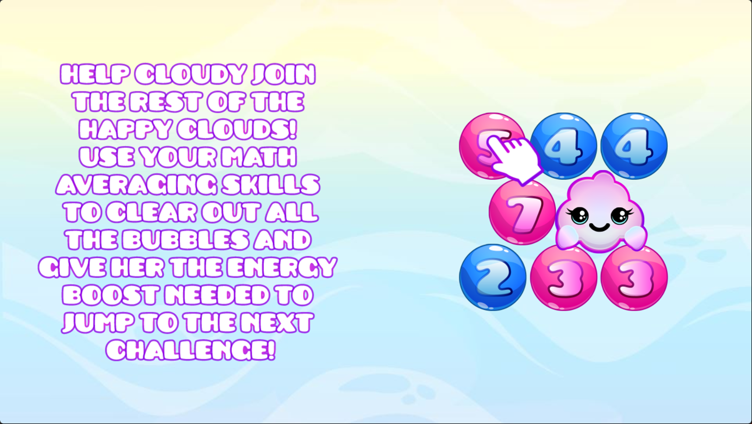 Math Solve a Bubbly Learning Experience Game How To Play Screenshot.