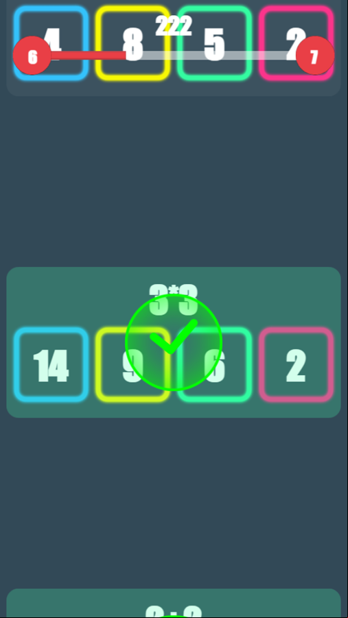 Math Tiles Game Progress Screenshot.