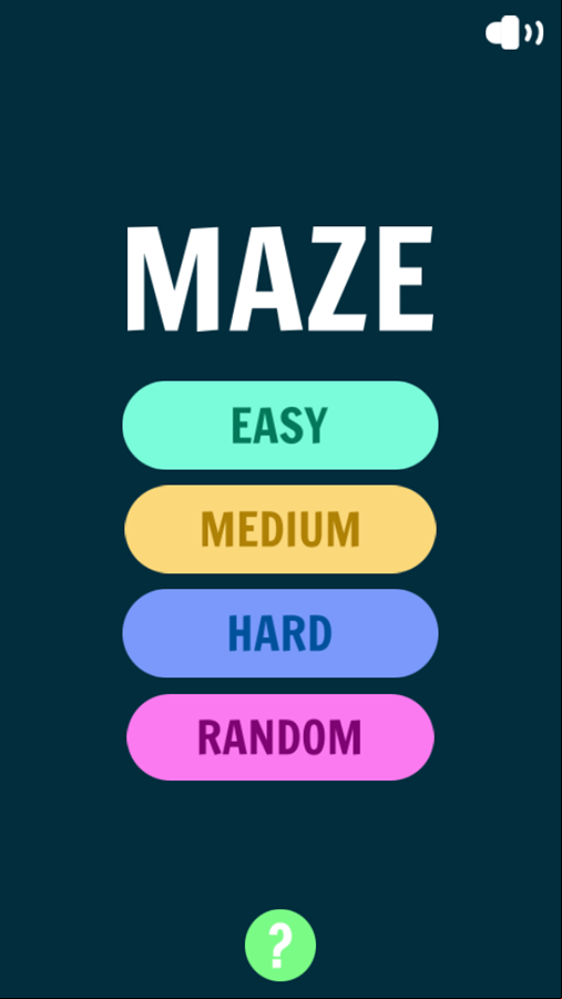 Maze Dungeon Game Welcome Screen Screenshot.