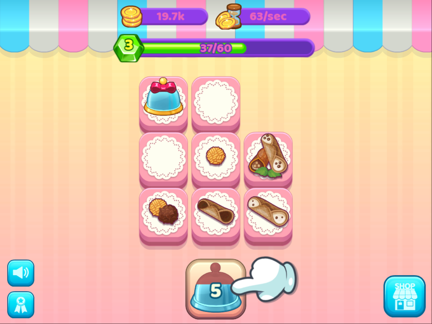 Merge Cakes Game Play Screenshot.