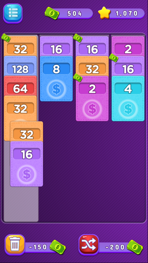Merge Cash Game Play Screenshot.