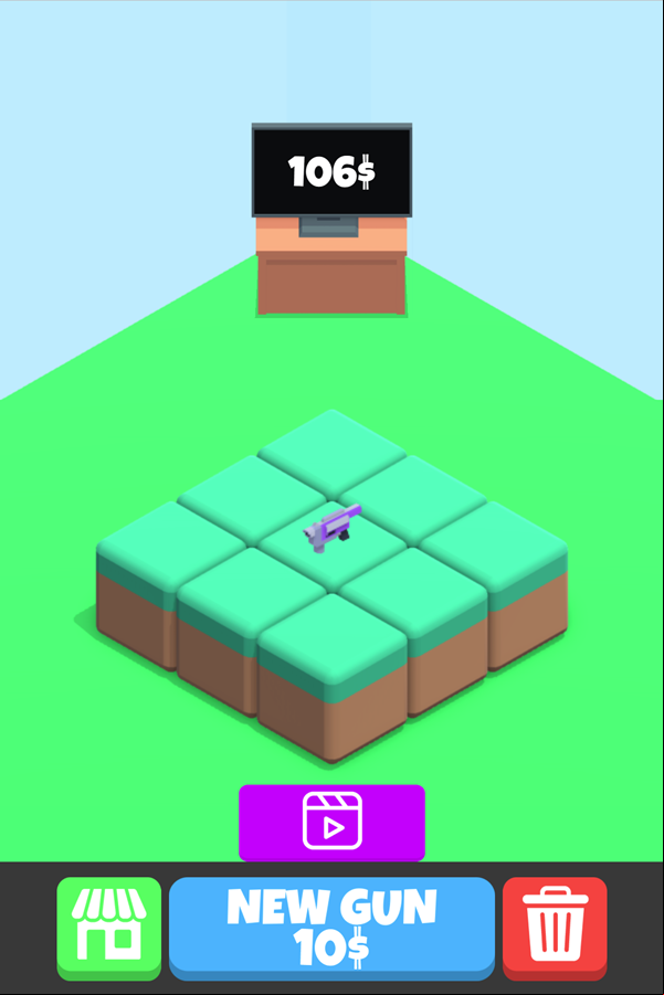 Merge Guns Game Welcome Screen Screenshot.