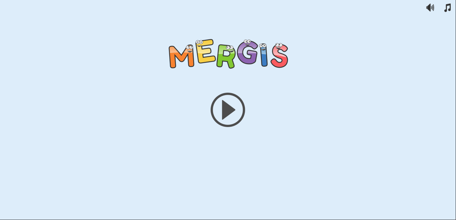 Mergis Game Welcome Screen Screenshot.