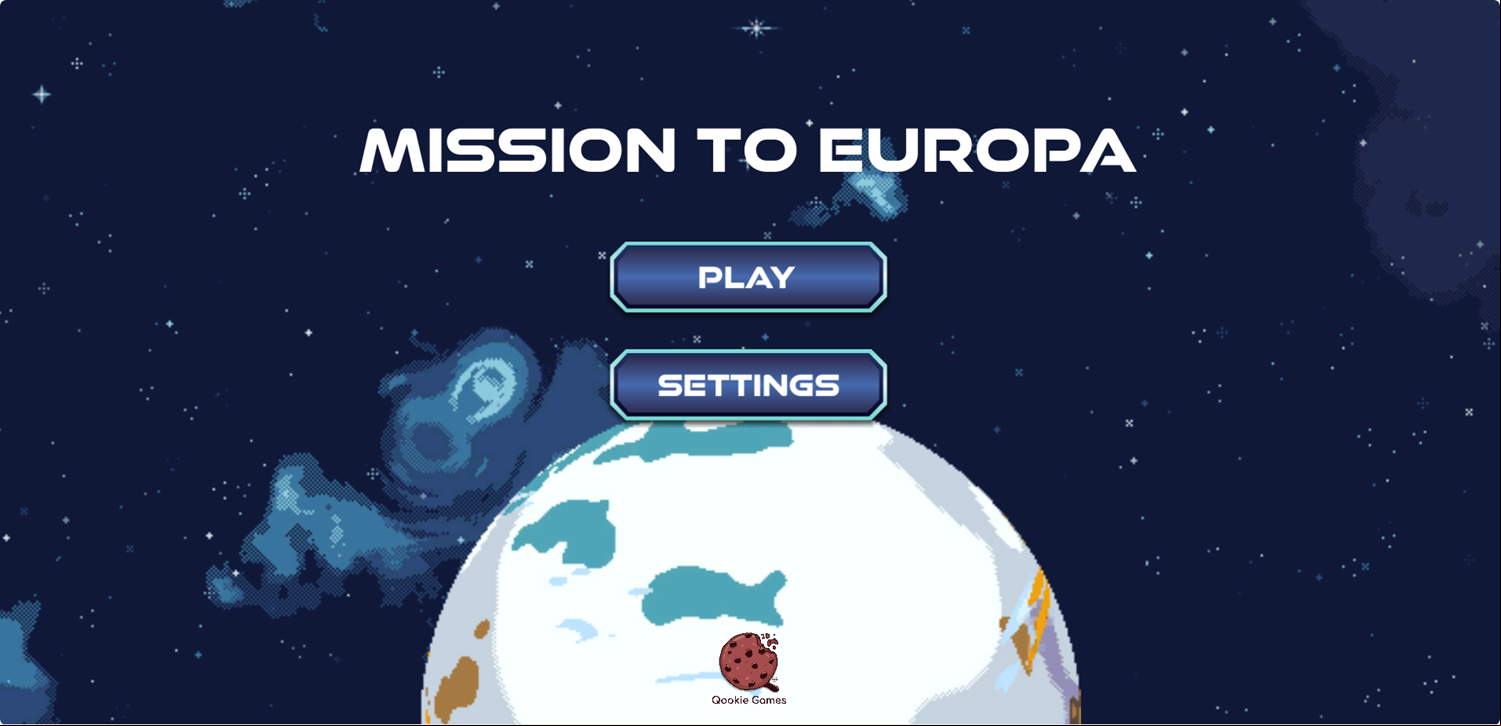 Mission To Europa Game Welcome Screen Screenshot.