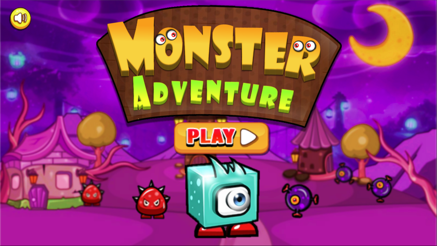Monster Adventure Game Welcome Screen Screenshot.