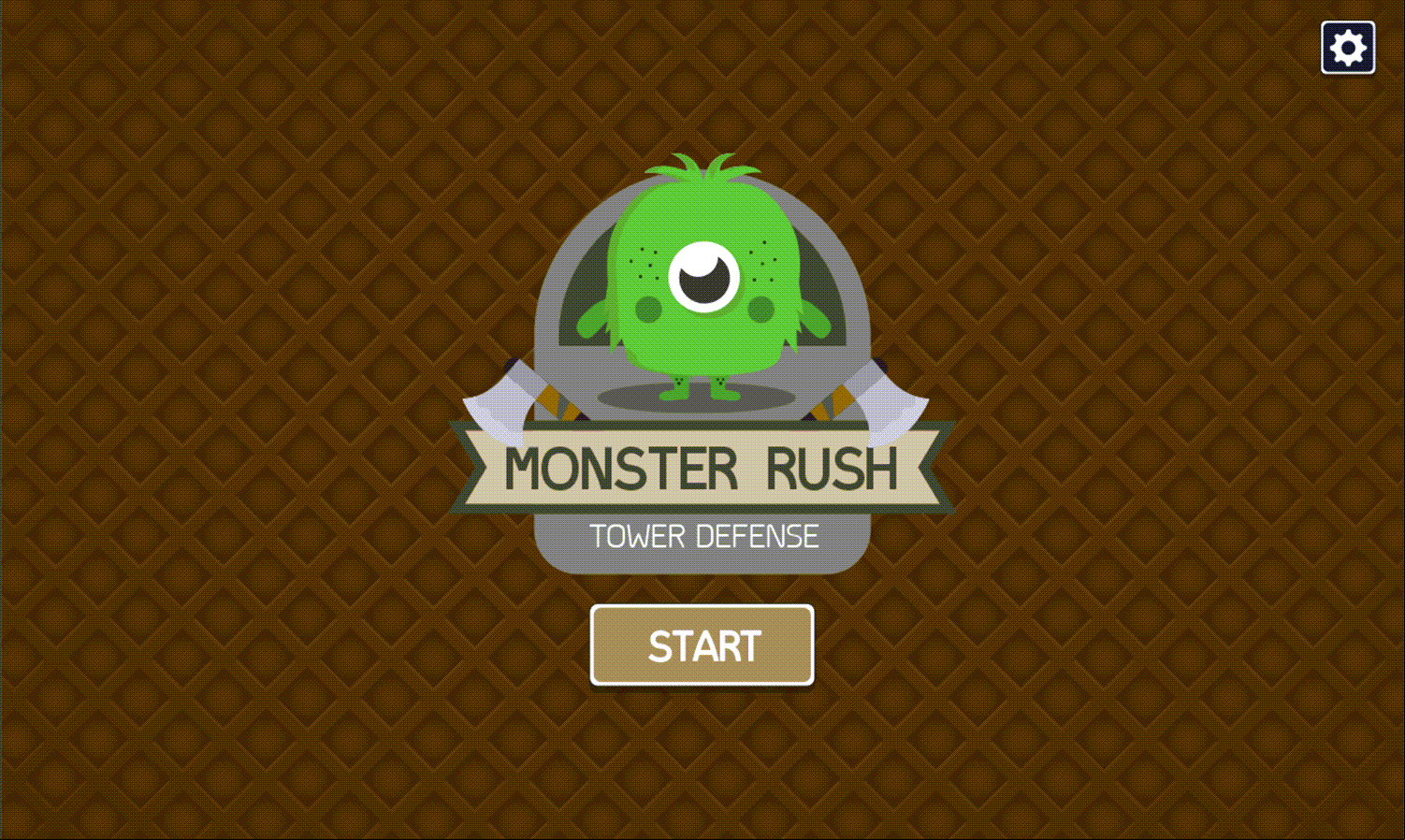 Monster Rush Tower Defense Game Welcome Screen Screenshot.