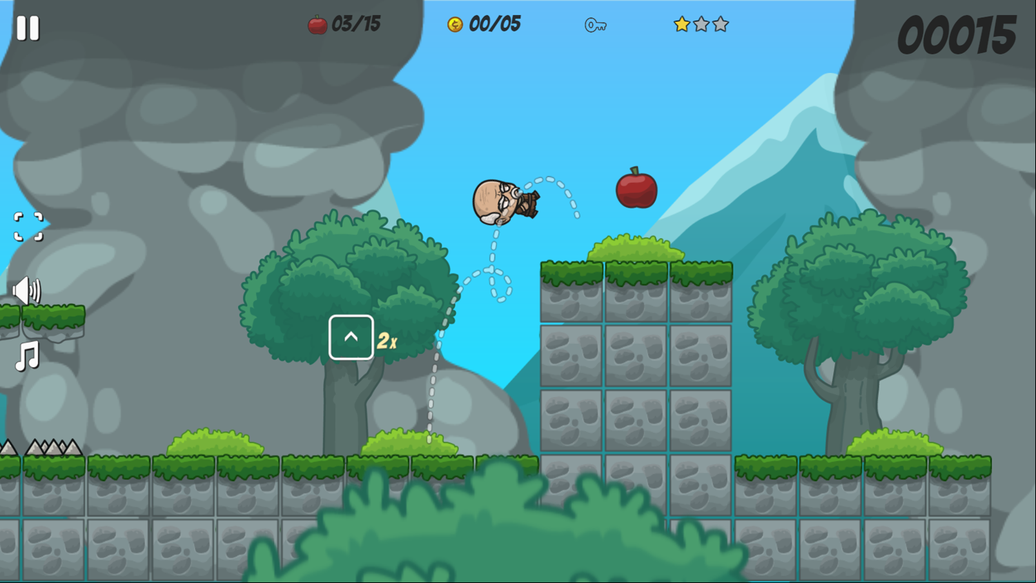 Mr Apple Adventures Game Double Jump Screenshot.