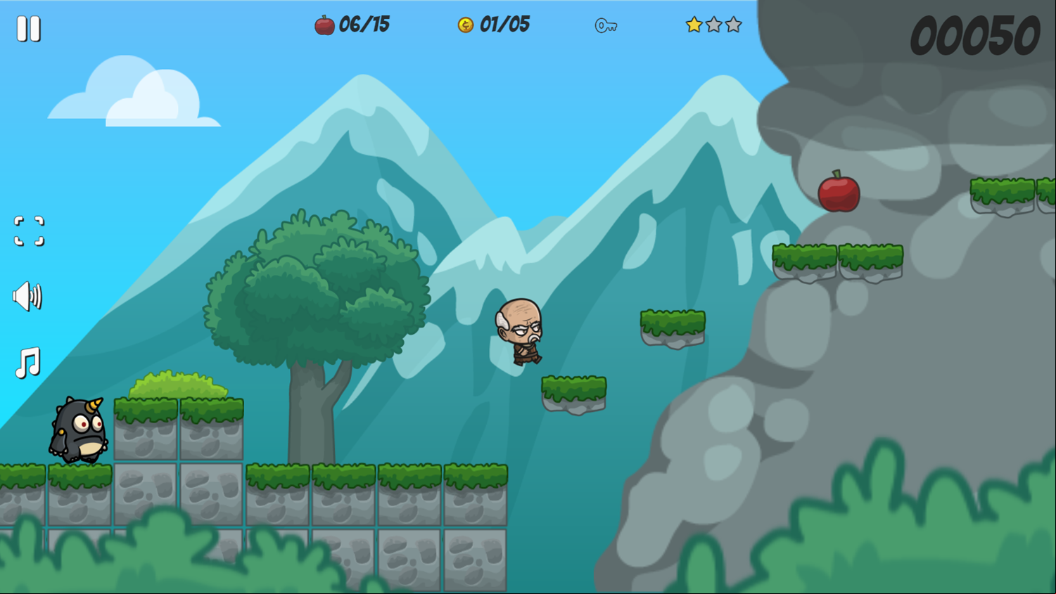 Mr Apple Adventures Game Level Platforming Screenshot.