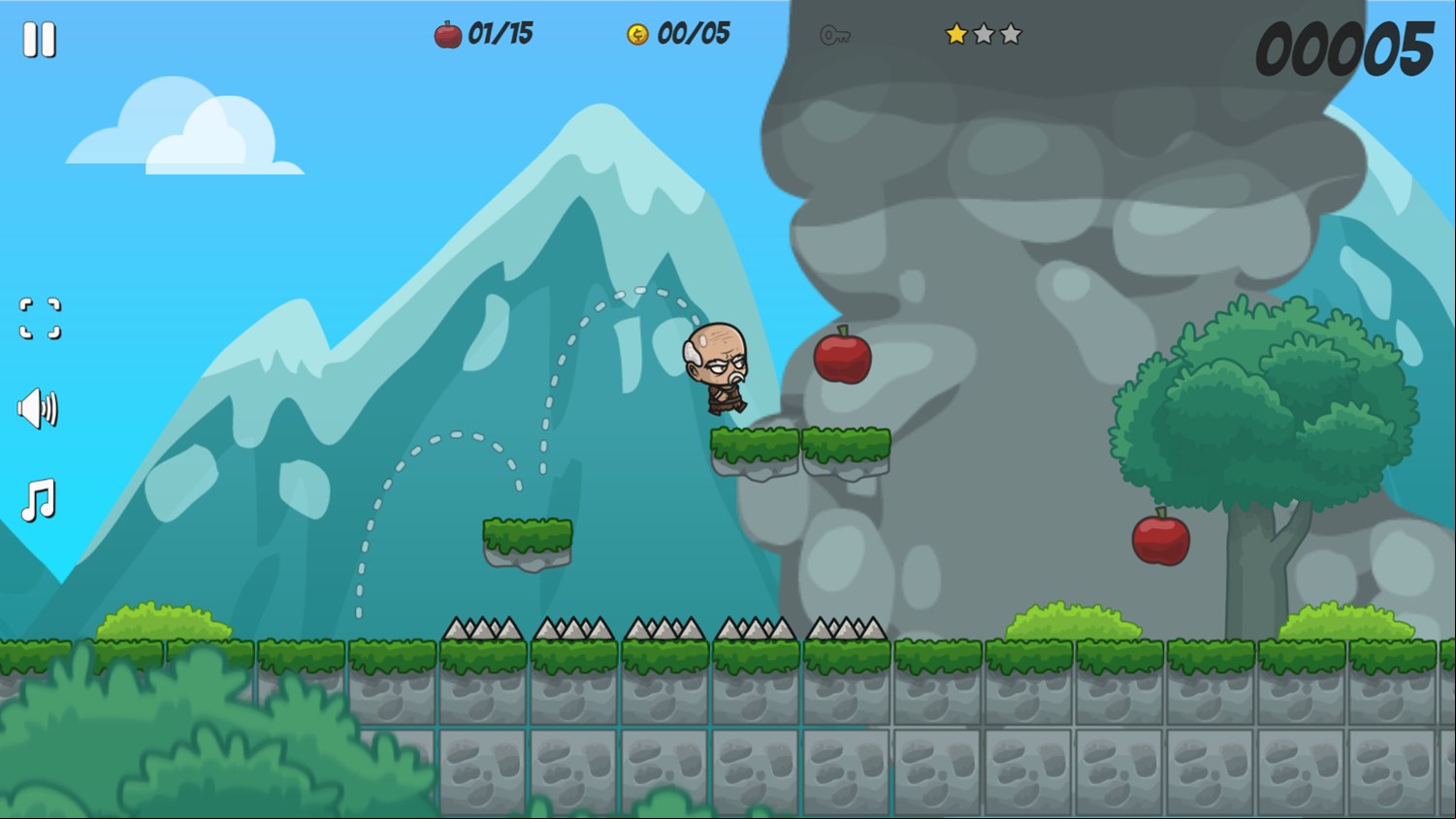 Mr Apple Adventures Game Level Play Screenshot.