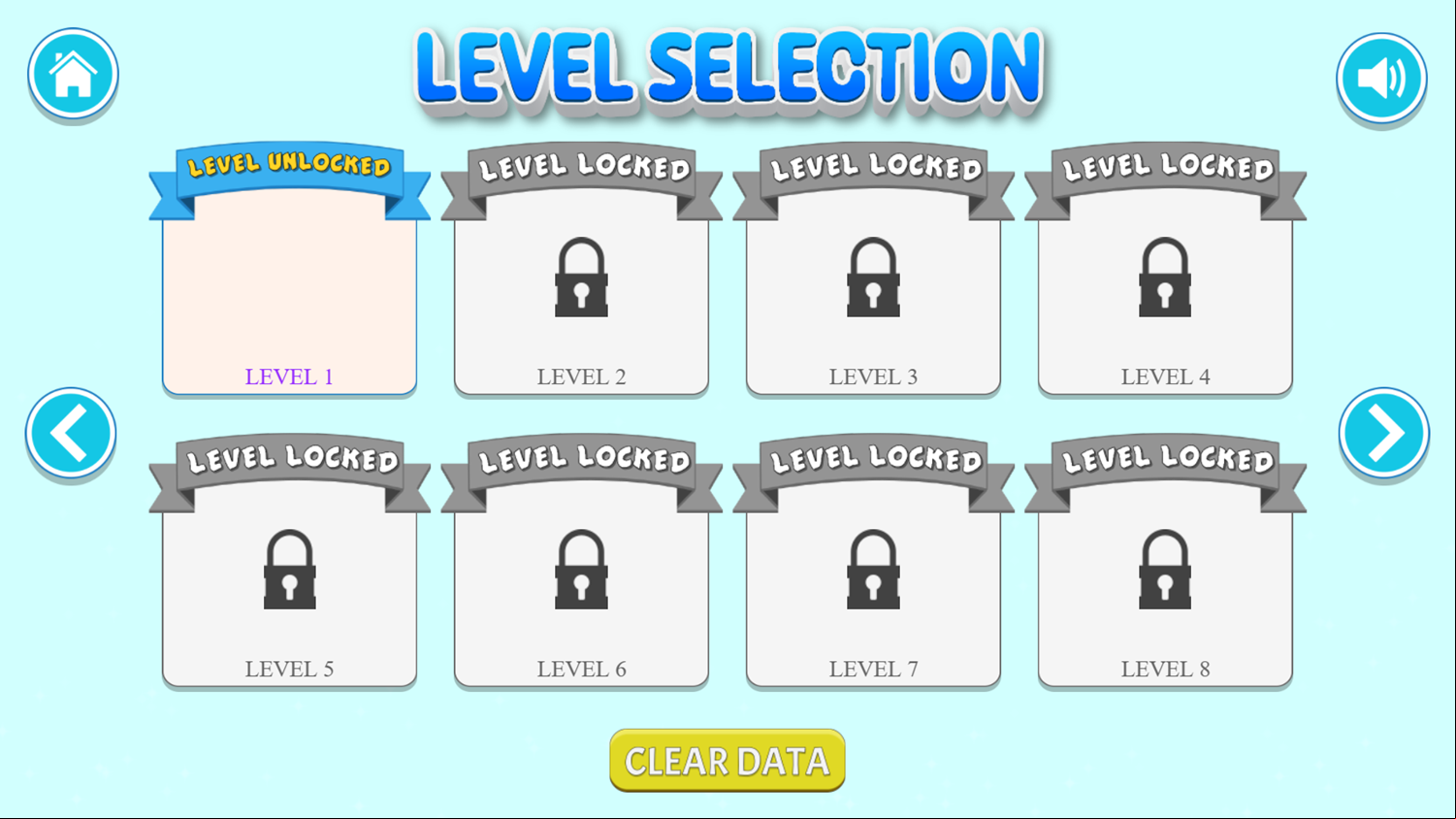 Newton Garage Game Level Selection Screenshot.