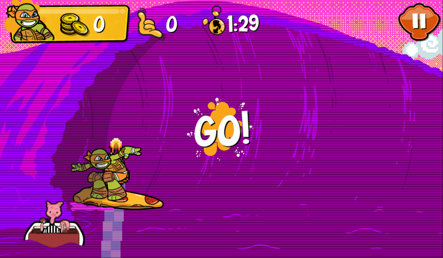Nick Surfs Up Game Start Screenshot.