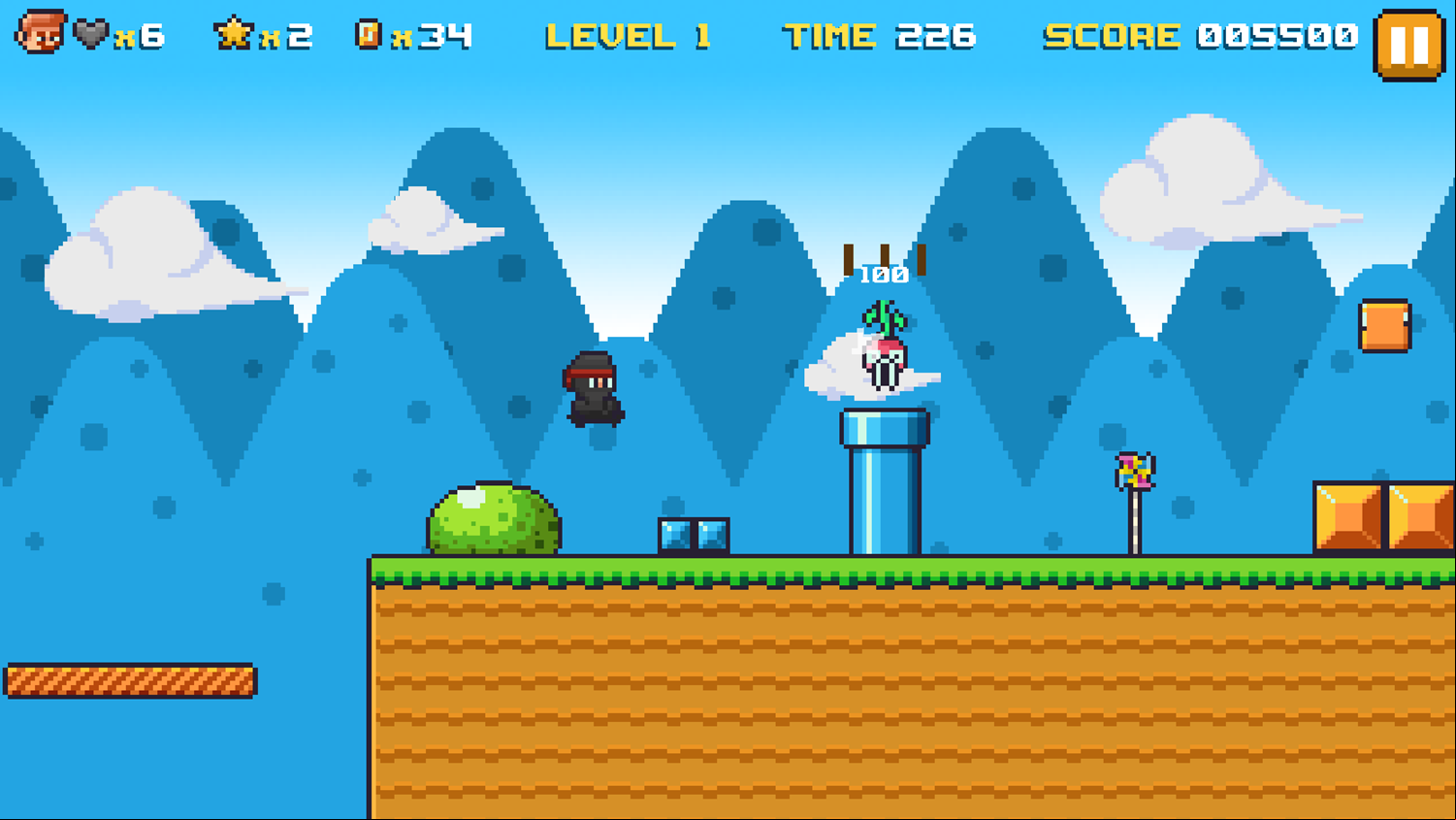 Ninja Plumber Game Throw Shurikens Screenshot.