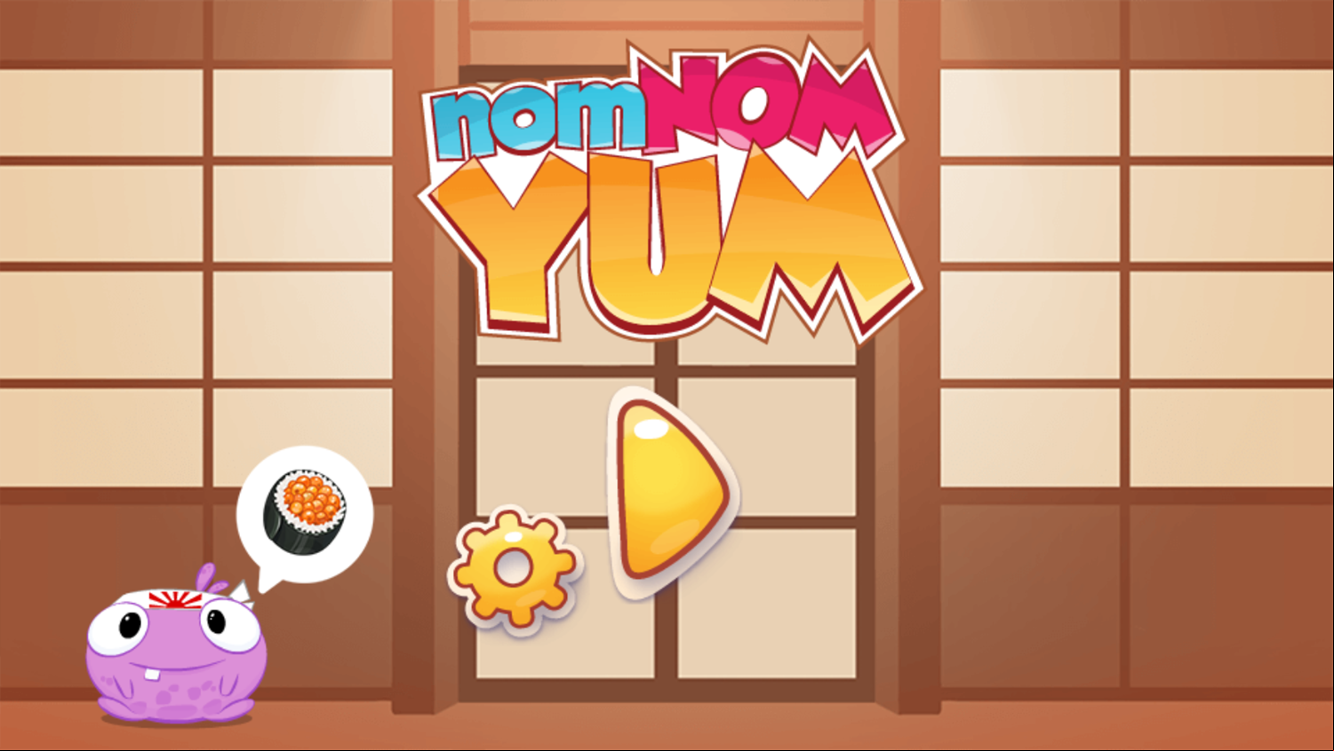 Nom Nom Yum Game Welcome Screen Screenshot.