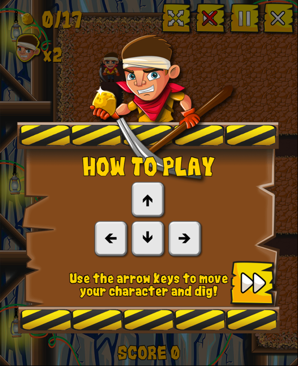 Nugget Seeker Adventure Game How To Play Screenshot.