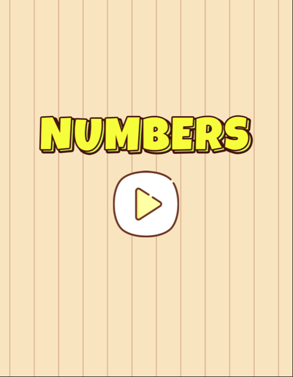 Numbers Game Welcome Screen Screenshot.