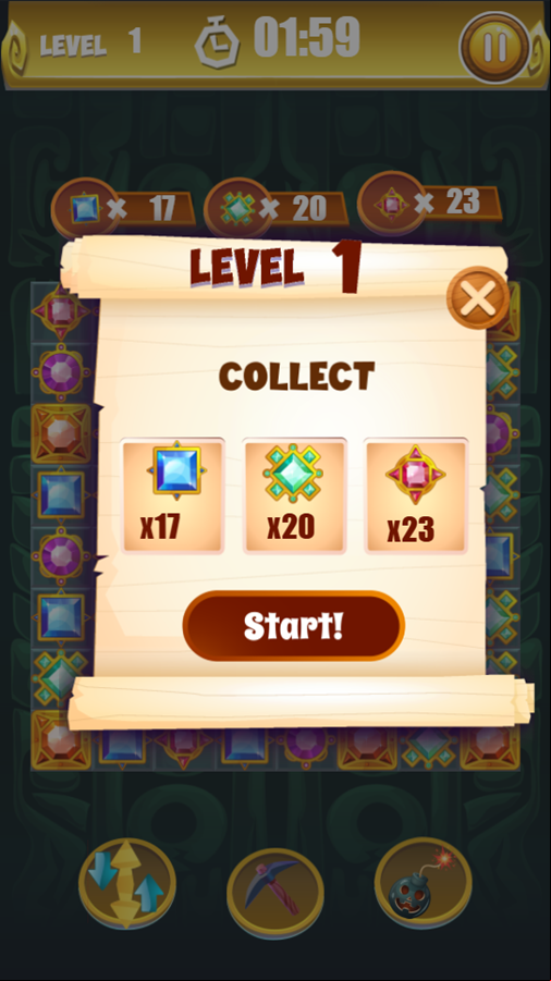 Old Relic Puzzle Game Level Goal Screenshot.